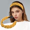 Unique Bargains Women's Satin Knotted Pearl Headband 1.1 Inch Wide 1 Pc - 2 of 4