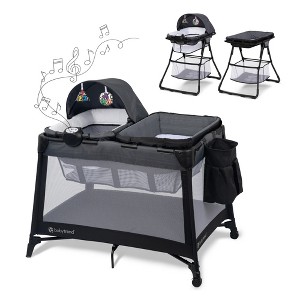 Baby Trend Willow Nursery Center Standard Playard with Bassinet  Stand/Changing Stand and Music Center - Black : Target