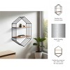 Sagebrook Home 20"L 8"W 32"H Black Iron and Brown Wooden Hexagon-shaped Wall Shelf for Your Living Room, Bathroom - 3 of 4
