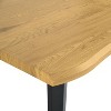 Homy Casa Rectangular Dining Table with Modern Metal Legs, Natural Wooden Color - 4 of 4