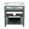 30" Bathroom Cabinet With Ceramic Sink, Solid Wood Frame Bathroom Vanity With Flip-out Drawer, Modern Storage Cabinet With 2 Soft-Close Doors - 4 of 4