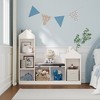 Kids Bookcase, Toy Storage Organizer with Seat, Kids Bookshelf, Wooden Storage Bench Playhouse Cabinet for Kids Room, Playroom, Classroom, Nursery - 3 of 4