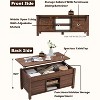 OKD 48" Farmhouse Lift Top Coffee Table with Sliding Barn Door & Adjustable Shelf - 4 of 4