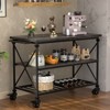 Aheaplus 3-Tier Kitchen Island Cart with Wheels, Kitchen Storage Shelves with Lockable Casters - 3 of 4