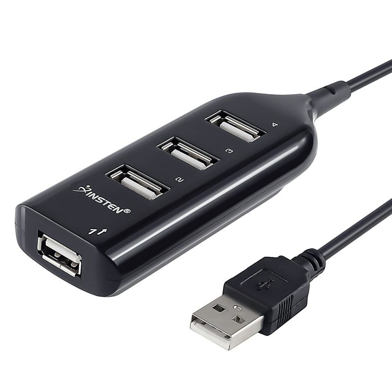 Insten 4-Port Black New USB 2.0 Hi-Speed Splitter Hub Adapter For PC Computer Notebook, 1, 3 of 5