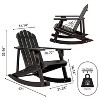 Kiawah Outdoor Patio Classic Acacia Wood Adirondack Rocking Chair -JONATHAN Y - 3 of 4