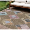 Brown Mauve And Charcoal Geometric Washable Indoor Outdoor Area Rug - 2 of 4