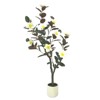Artificial Magnolia Tree, Faux Flower Plant in Pot with Realistic Leaves & Flowers, Fake Magnolia Tree Blooming Floral Plant For Garden Office - 2 of 4