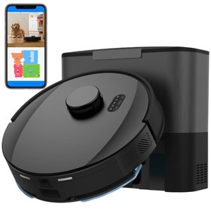 bObsweep UltraVision Self-Empty Cordless Robotic Vacuum and Mop Carbon Steel: Smart Mapping, Pet Hair, 180 Min Run Time - 1 of 4