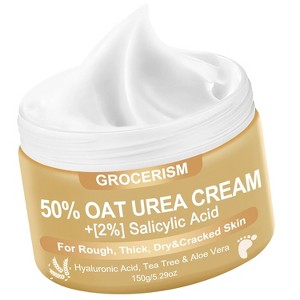 Grocerism 50% Oat Urea Cream with Hyaluronic Acid & Aloe Vera - Soothing Repair for Sensitive Dry Skin - Hand & Foot Cream - 1 of 4