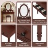 Bella Depot 38'' Makeup Vanity Desk Set,Stool  with Velvet Fabric Lining 5 Drawers - 4 of 4