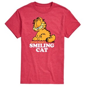 Men's - Garfield - Never Trust Smiling Cat Short Sleeve Graphic T-Shirt - 1 of 4