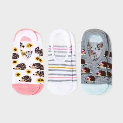 Women's Candy Critters 3pk Liner Socks - Xhilaration™ Ivory/denim  Heather/heather Gray 4-10 : Target