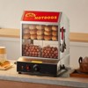 VEVOR Hot Dog Steamer, 28.5QT, 2-Tier Hot Dog Hut Steamer, 86℉~185℉ Temperature Control, Electric Bun Warmer with Tempered Glass Slide Doors - 2 of 4