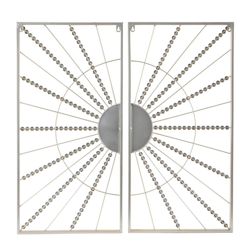 Set of 2 Metal Geometric Half Moon Mirror Wall Decors with Gold Frame - CosmoLiving by Cosmopolitan, 2 of 5