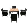 Whisen 7 Piece Outdoor Patio Wicker Dining Set with Acacia Wood Table Top - 4 of 4