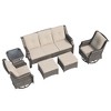 UPTION 6-Pieces Wicker Outdoor Patio Furniture Set Rattan Chair Wicker Set - 3 of 4