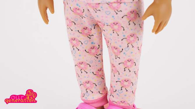 Our Generation Dreaming of Donuts Pink Pajama Outfit &#38; Accessories for 18&#39;&#39; Dolls, 2 of 6, play video
