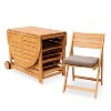 Cambridge Casual 7pc Miami Teak Folding Outdoor Patio Dining Set With Sunbrella Seat Pad Brown - 2 of 4