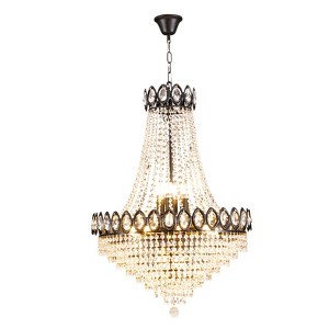 YIYIBYUS 14-Light Black Modern Crystal Chandelier for Bedrooms, Dining Room - 1 of 4