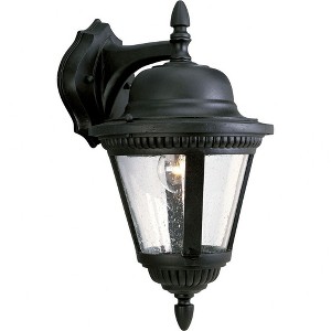 Progress Lighting Westport 1-Light Medium Wall Lantern in Antique Bronze with Clear Seeded Glass Shade - 1 of 2
