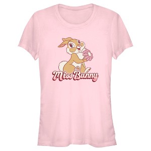 Juniors Womens Bambi Valentine's Day Thumper Miss Bunny T-Shirt - 1 of 4