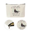 Unique Bargains Durable Cats Slogan Print Makeup Bag Beige 1 Pc - 3 of 4