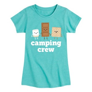 Girls' - Instant Message - Camping Crew Smores Fitted Short Sleeve Graphic T-Shirt - 1 of 4