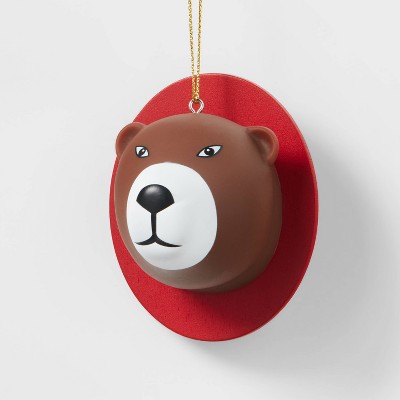 Bright Paper Mache Bear Head Christmas Tree Ornament - Wondershop™