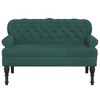 vidaXL Bench with Backrest Dark Green 47 in.x25.4 in.x29.5 in. Velvet - 3 of 4