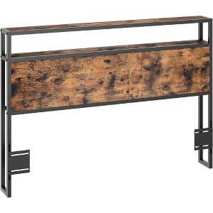 King Headboard with 2 Outlets, LED Lights and USB Ports, Adjustable Height, Storage Rack, Sturdy and Stable, Easy Assembly - 1 of 4