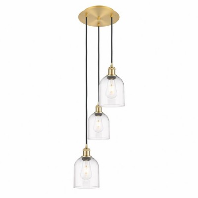 Bella - 3 Light Cord Hung Multi Pendant In Industrial Style-29.25 Inches Tall and 12 Inches Wide