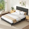 Costway Twin/Full/Queen Size Bed Frame with Height Adjustable Chevron Headboard, No Box Spring Needed Gray/Beige - 4 of 4