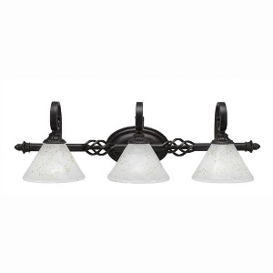 Toltec Lighting Elegante 3 - Light Vanity in  Dark Granite with 7" Gold Ice Shade - 1 of 1