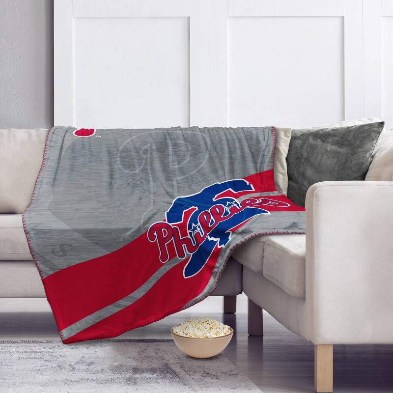 MLB Philadelphia Phillies Corner Logo Faux Shearling Blanket, 2 of 4