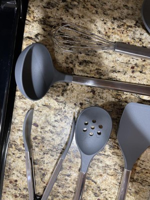 10pc Soft Grip Nylon Kitchen Utensil Set Gray - Figmint™ : Target
