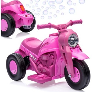 6V Bubble Motorcycle Ride on Toy Car for Kids, Kids Motorcycle with Bubble Function w/Music - 1 of 4