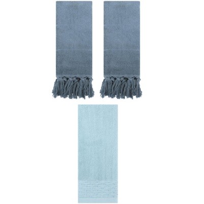 REGALWOVEN 3 Packs Solid Cotton Absorbent Soft Hand Towel for Bathroom 14" x 30"