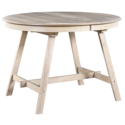 NicBex Mid-Century Wood Round Extendable Dining Table for 4 to 6,Meeting Room,Living Room