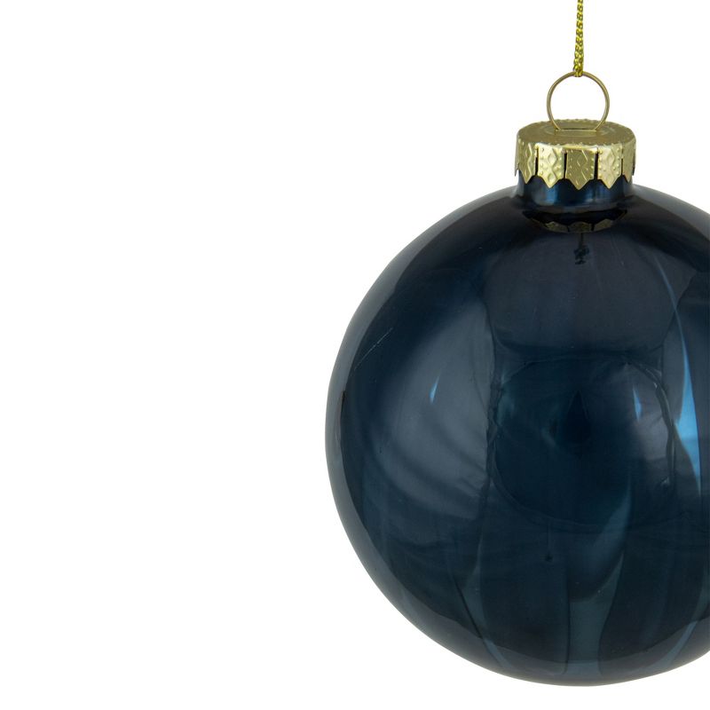 Northlight 4" Shiny Royal Blue Glass Christmas Ball Ornament, 4 of 5