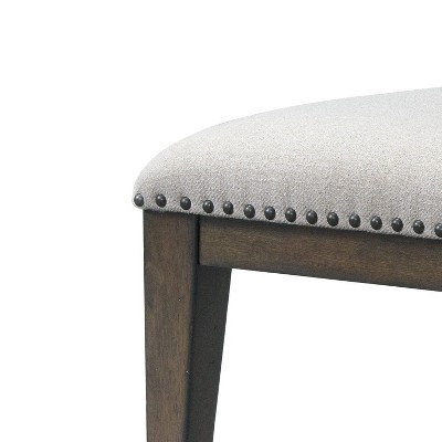 Grant Beige Upholstered Armchairs with Nailhead Trim, Set of 2