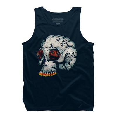 Men's Design By Humans Halloween Skull By LVBArt Tank Top