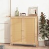 ORRD Mid-Century Modern Storage Cabinet with Woven Rattan Doors & Adjustable Shelves - 4 of 4