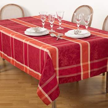 Saro Lifestyle Plaid Design Fall Autumn Season Holiday Tablecloth