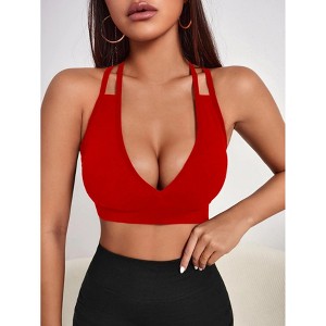 Women's Sports Bra, Shockproof Running Fitness Yoga Top, Cross-Shoulder Strap Backless Lingerie Suitable for Yoga, Pilates - 1 of 1
