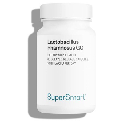 SuperSmart Lactobacillus Rhamnosus GG 10 Billion CFU per Day (LGG Probiotic with Inulin) | Non-GMO & Gluten Free - 60 Delayed Release Capsules