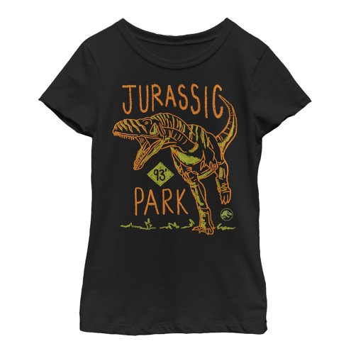 Girl's Jurassic Park T. Rex Crayon Print T-shirt : Target