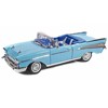 1957 Chevrolet Bel Air Convertible Light Blue with Blue Interior 1/18 Diecast Model Car by Motormax - 4 of 4