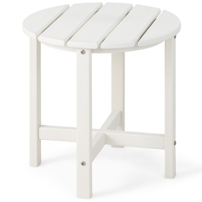 Tangkula 18"Adirondack Side Table Weather Resistant HDPE Garden Patio White