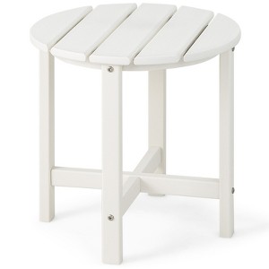 Tangkula 18"Adirondack Side Table Weather Resistant HDPE Garden Patio White - 1 of 4